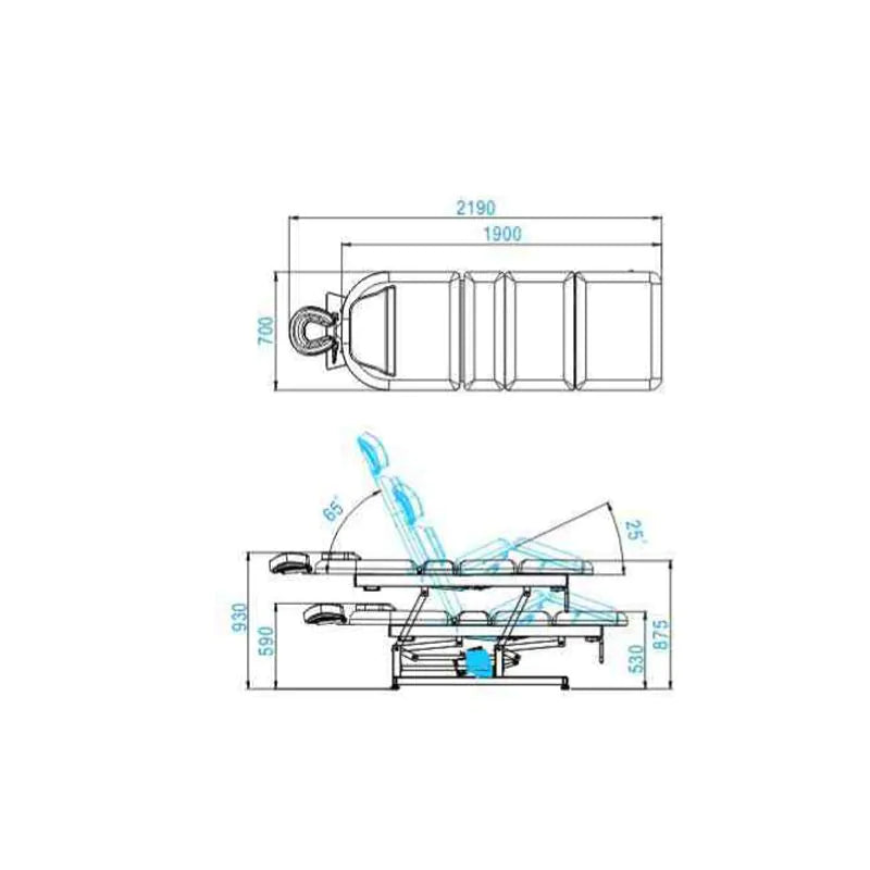 Table de massage électrique avec 1 moteur Azzurro 693A