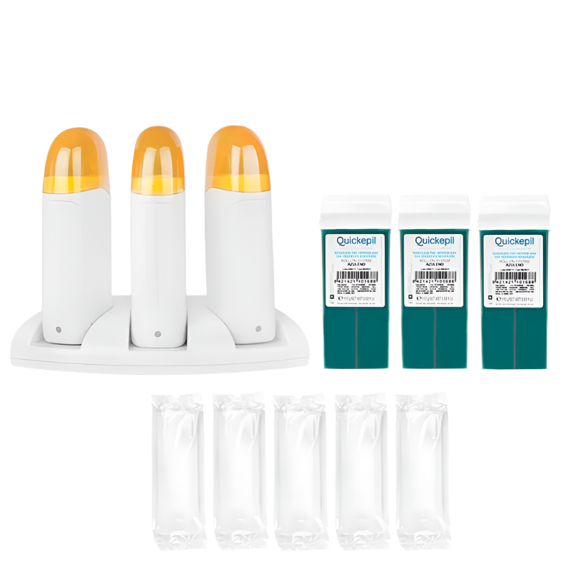 Kit depilatorio con calentador roll on triple 120W