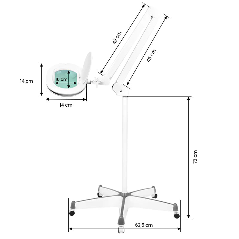 5 diode SMD LED magnifying lamp with adjustable light intensity, model 6028 