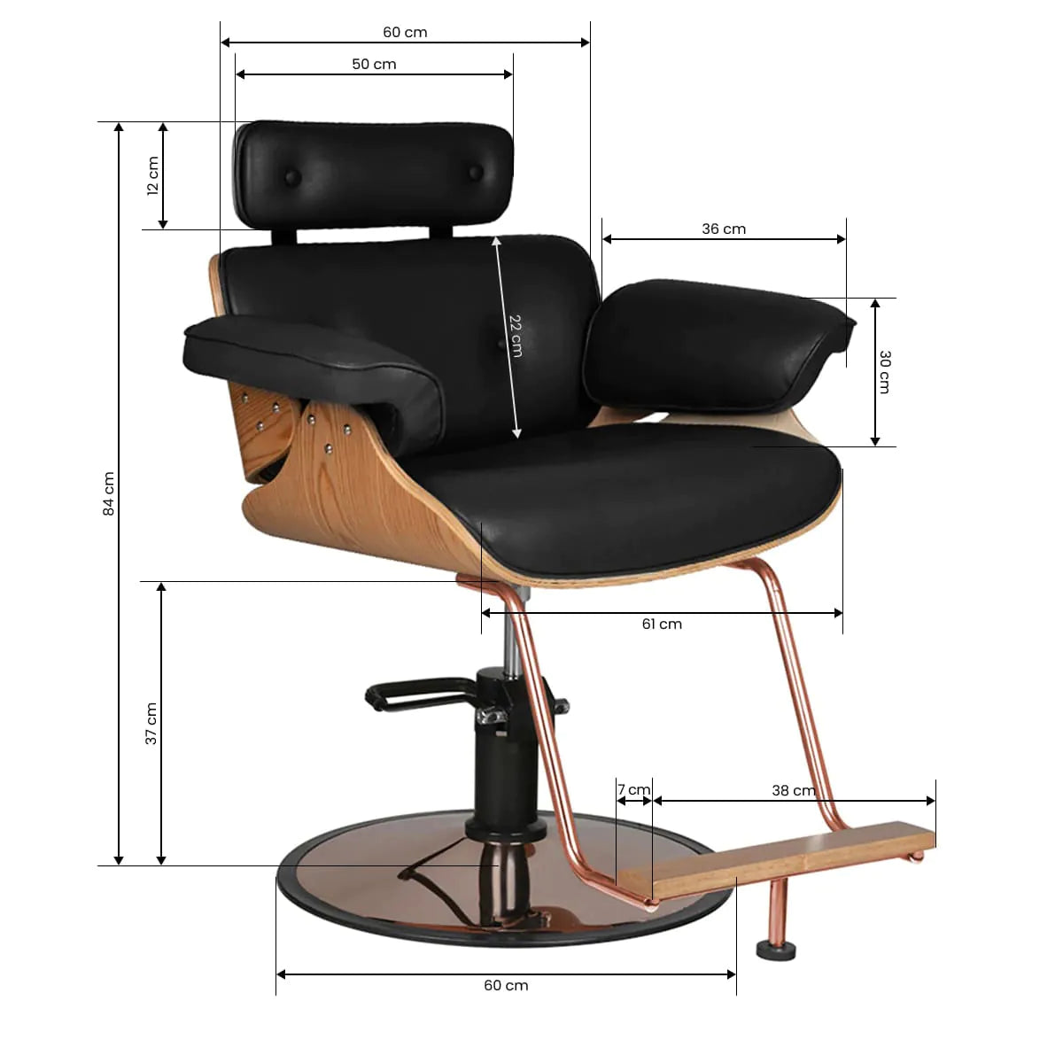 Fauteuil de coiffure Gabbiano Florence noir