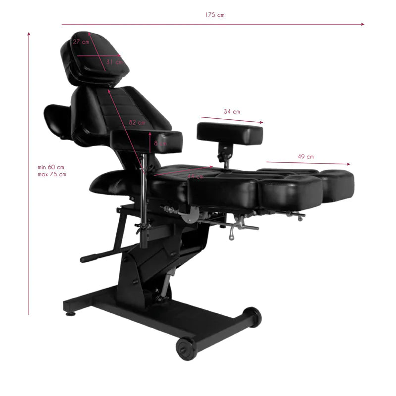 Fauteuil de tatouage électrique pro ink 606 noir