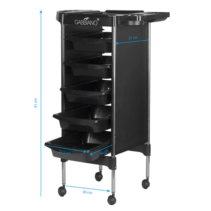 Chariot de coiffure Gabbiano fx11-5 noir