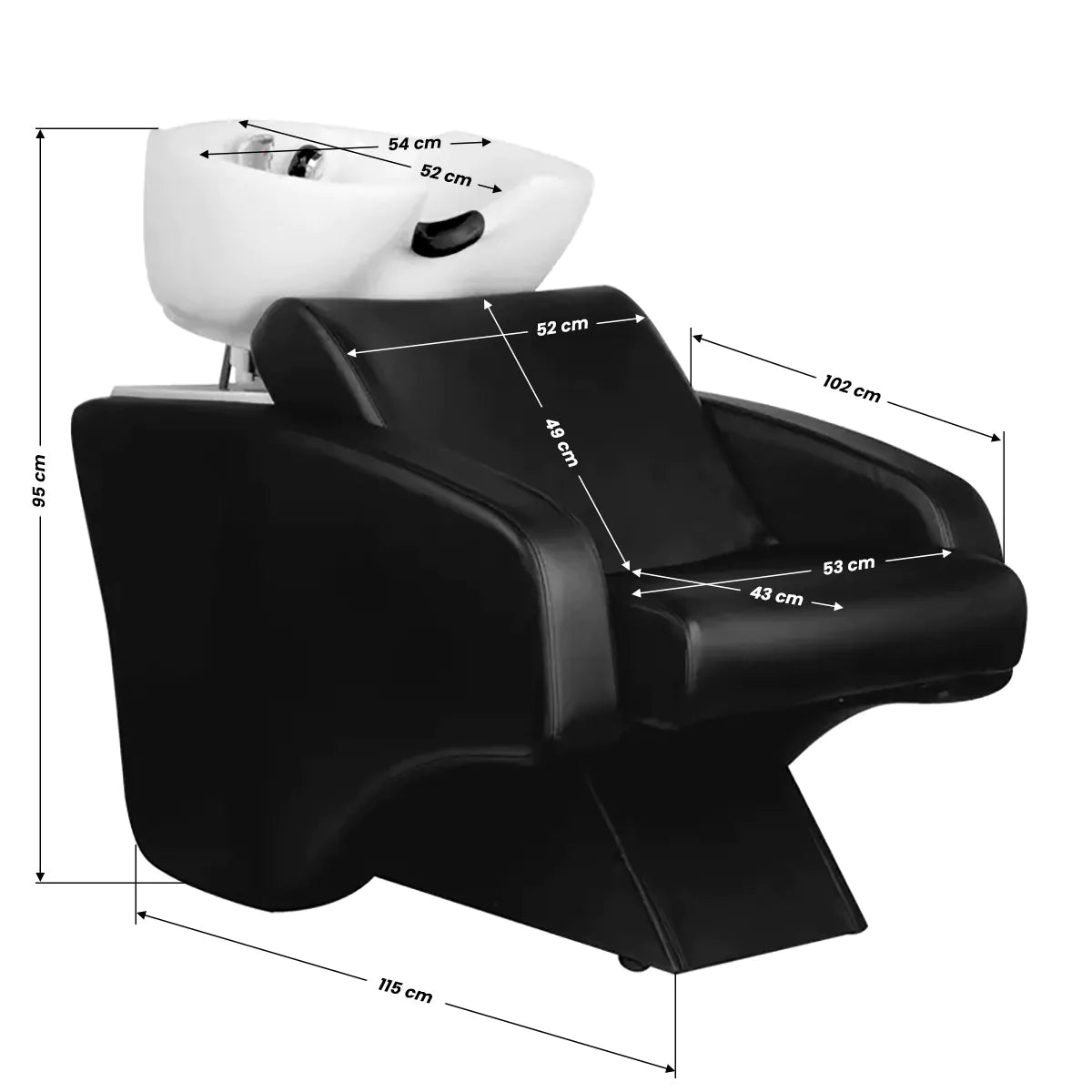 Unité de lavage coiffure pour système capillaire C38 noire