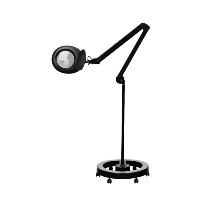 Lámpara lupa negra con base LED 5 dioptrias