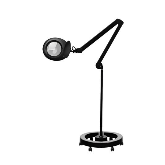 Lámpara lupa negra con base LED 5D