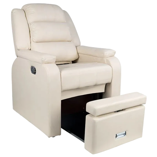 Sillón de pedicura Hilton en ecopiel crema