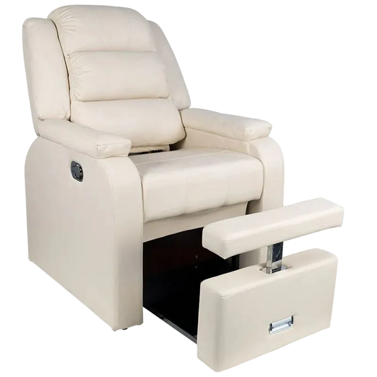 Sillón de pedicura Hilton en ecopiel crema