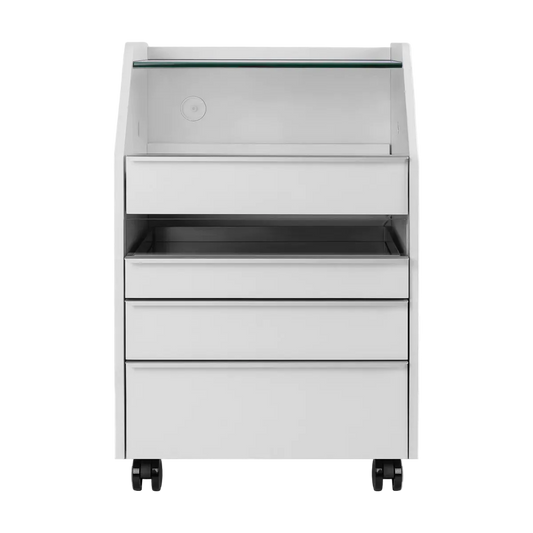 Mobiliario Clínico Premium | Gabinete Abatible de Alta Calidad con Estante Corredizo y Luz UV Integrada para Estética, Podología y Micropigmentación