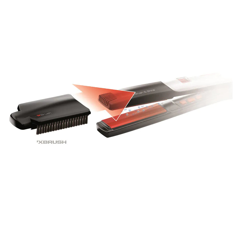 Plancha de pelo con cepillo e ionización