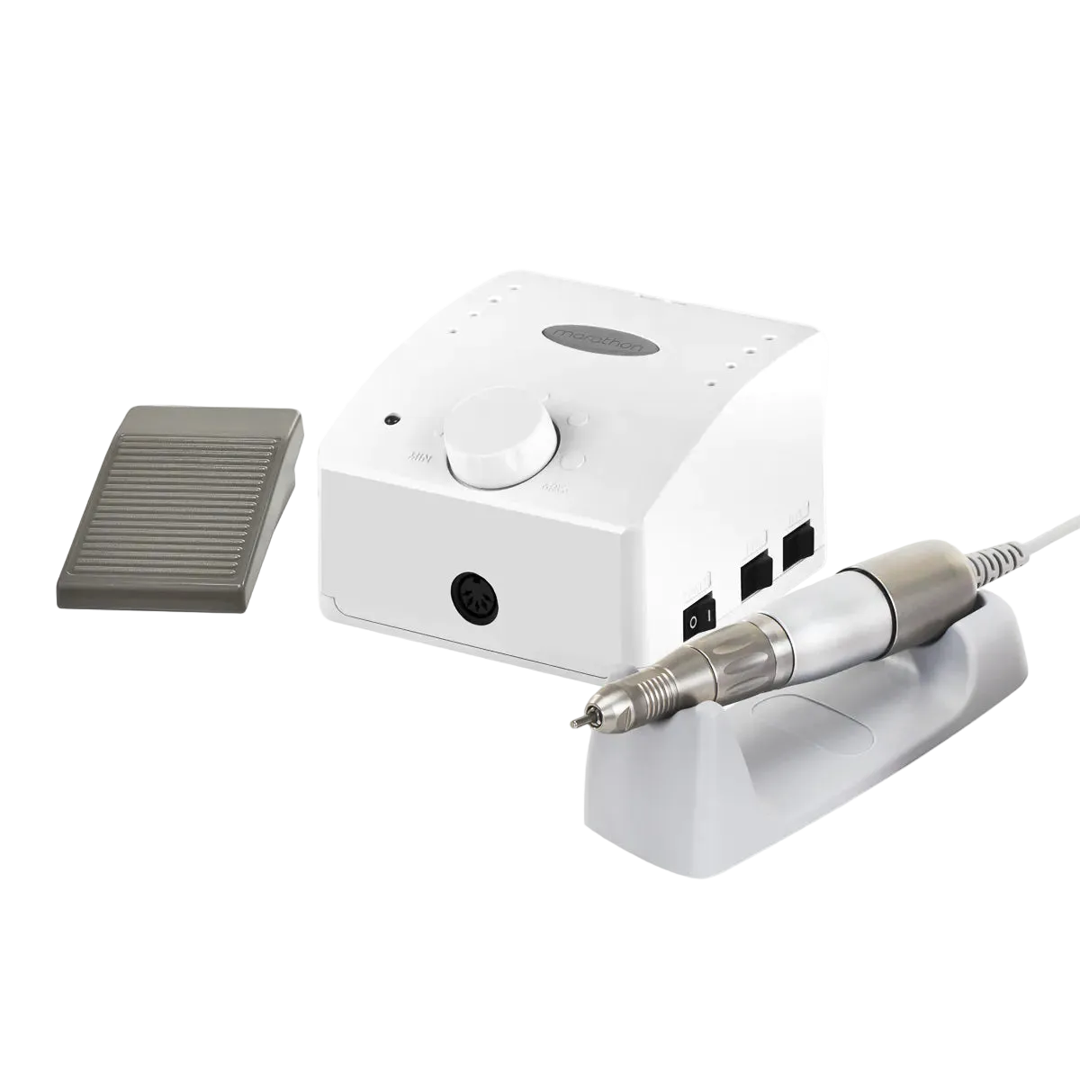 Torno de Manicura Marathon K35 Cube Blanco con Pieza de mano SH30N: Precisión Coreana Saeyang, Gran Torque y Sistema Twist-Lock