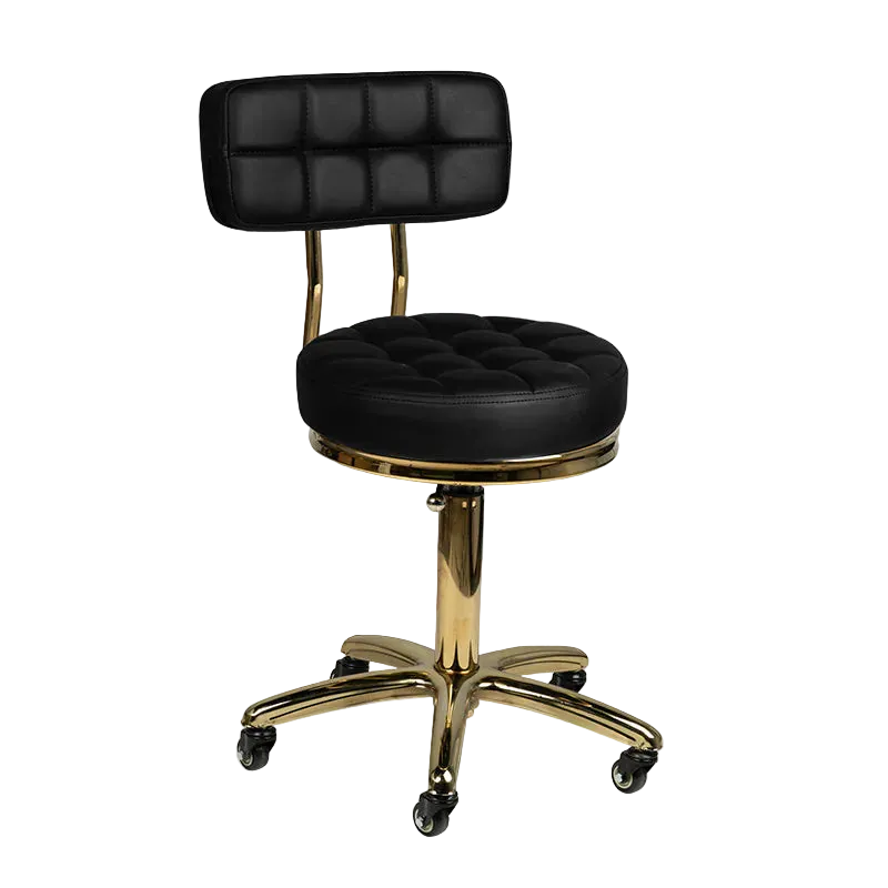 Silla de estética con base dorado AM-961 negro