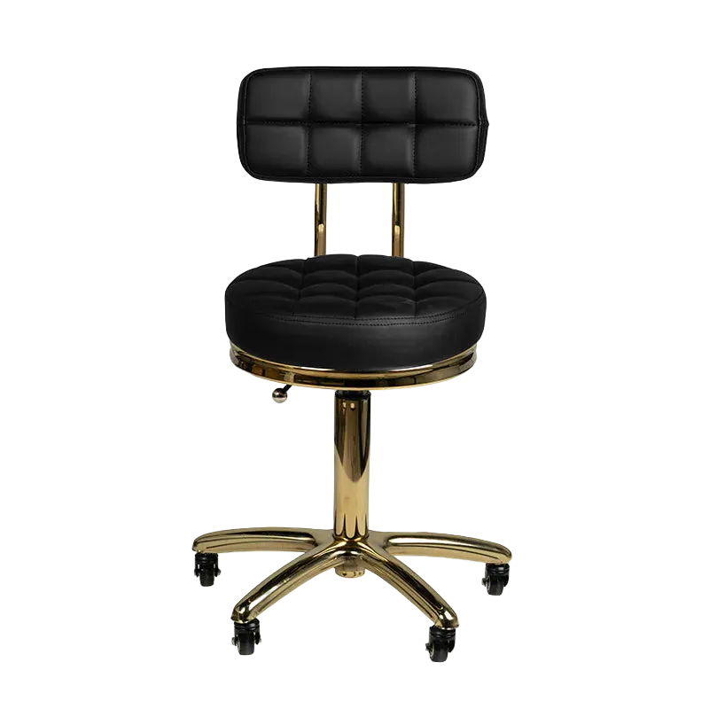 Silla de estética con base dorado AM-961 negro