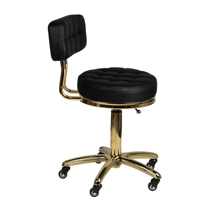 Silla de estética con base dorado AM-961 negro