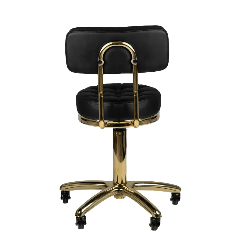 Silla de estética con base dorado AM-961 negro