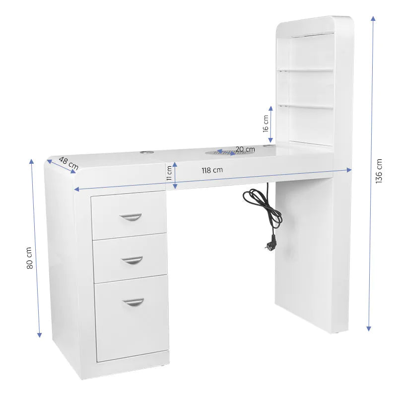Manicure table with absorber 310