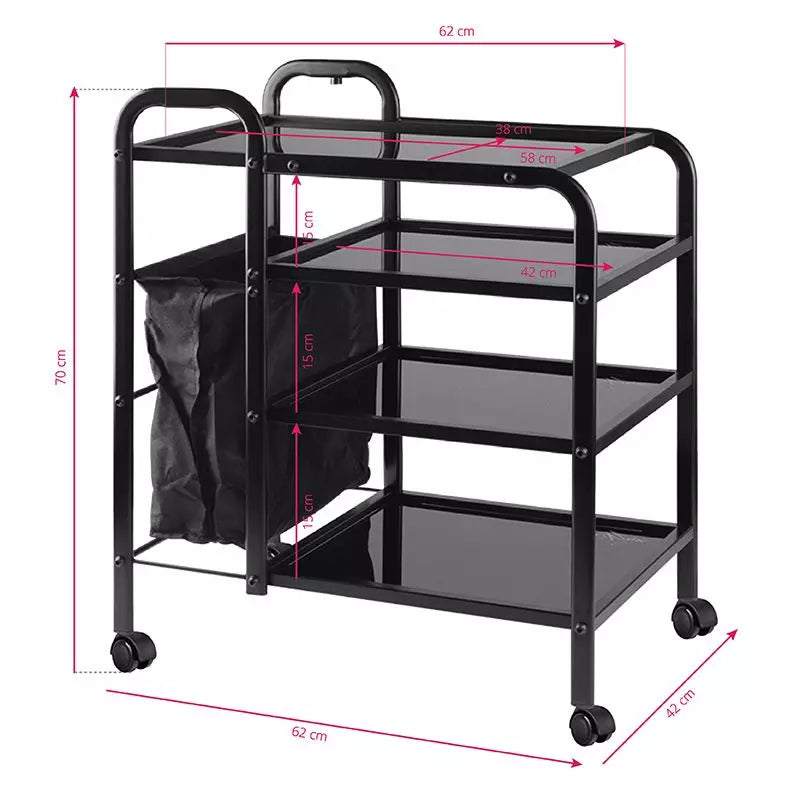 Carrito auxiliar negro Tattoo Pro Ink dimensiones