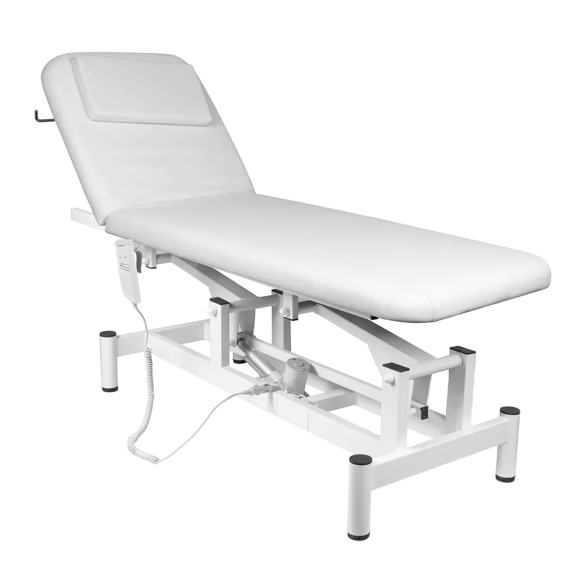 Camilla eléctrica para fisioterapia con agujero facial, color blanco