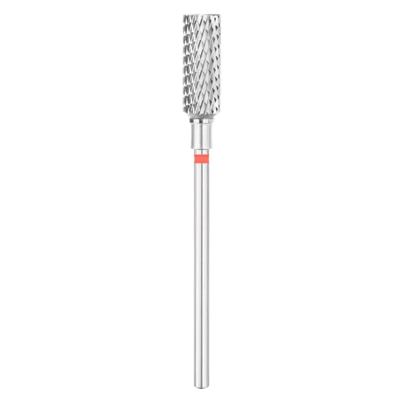 Fresa de carburo cilíndrica Ø 5.0 mm para Retirada de Gel y Acrílico (Grano Fino - Rojo)