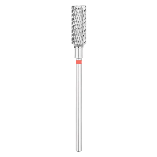 Fresa de carburo cilíndrica Ø 5.0 mm para Retirada de Gel y Acrílico (Grano Fino - Rojo)