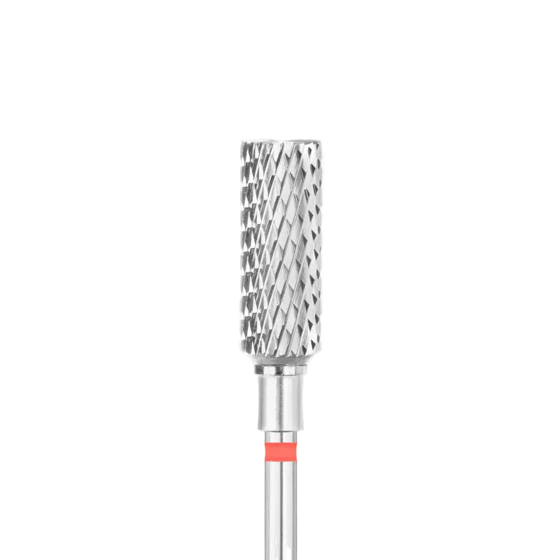 Fresa de carburo cilíndrica Ø 5.0 mm para Retirada de Gel y Acrílico (Grano Fino - Rojo)