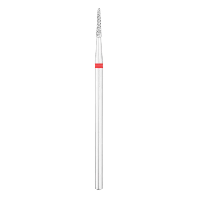 Fresa de carburo cono Ø 1,6 mm para Retirada de Esmalte Híbrido, Modelado y Cutículas (Grano Fino - Rojo)