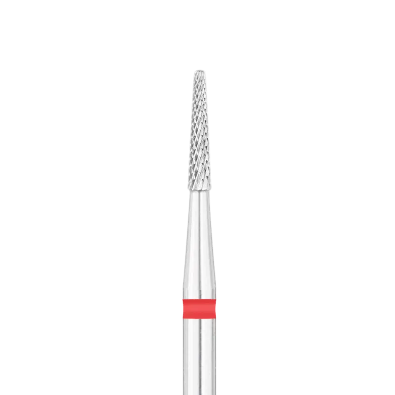 Fresa de carburo cono Ø 1,6 mm para Retirada de Esmalte Híbrido, Modelado y Cutículas (Grano Fino - Rojo)