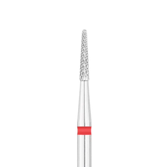 Fresa de carburo cono Ø 1,6 mm para Retirada de Esmalte Híbrido, Modelado y Cutículas (Grano Fino - Rojo)