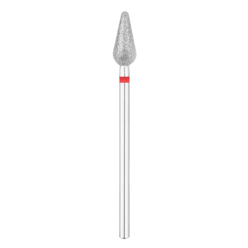 Broca Profesional en Forma de Gota Estredondeada para Eliminación Segura y Pulido Periungueal&nbsp;Ø 5,0 mm (Grano Fino - Rojo)