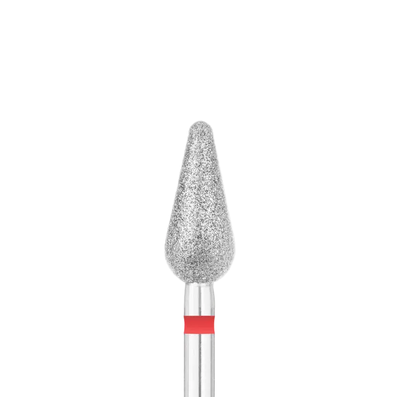 Broca Profesional en Forma de Gota Estredondeada para Eliminación Segura y Pulido Periungueal&nbsp;Ø 5,0 mm (Grano Fino - Rojo)