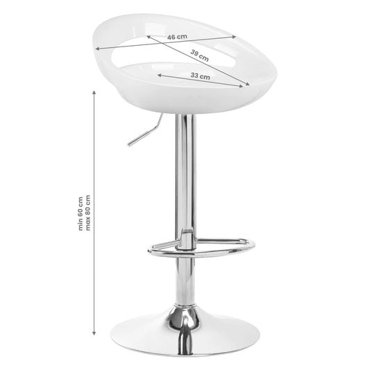 Tabouret de bar moderne blanc et chromé