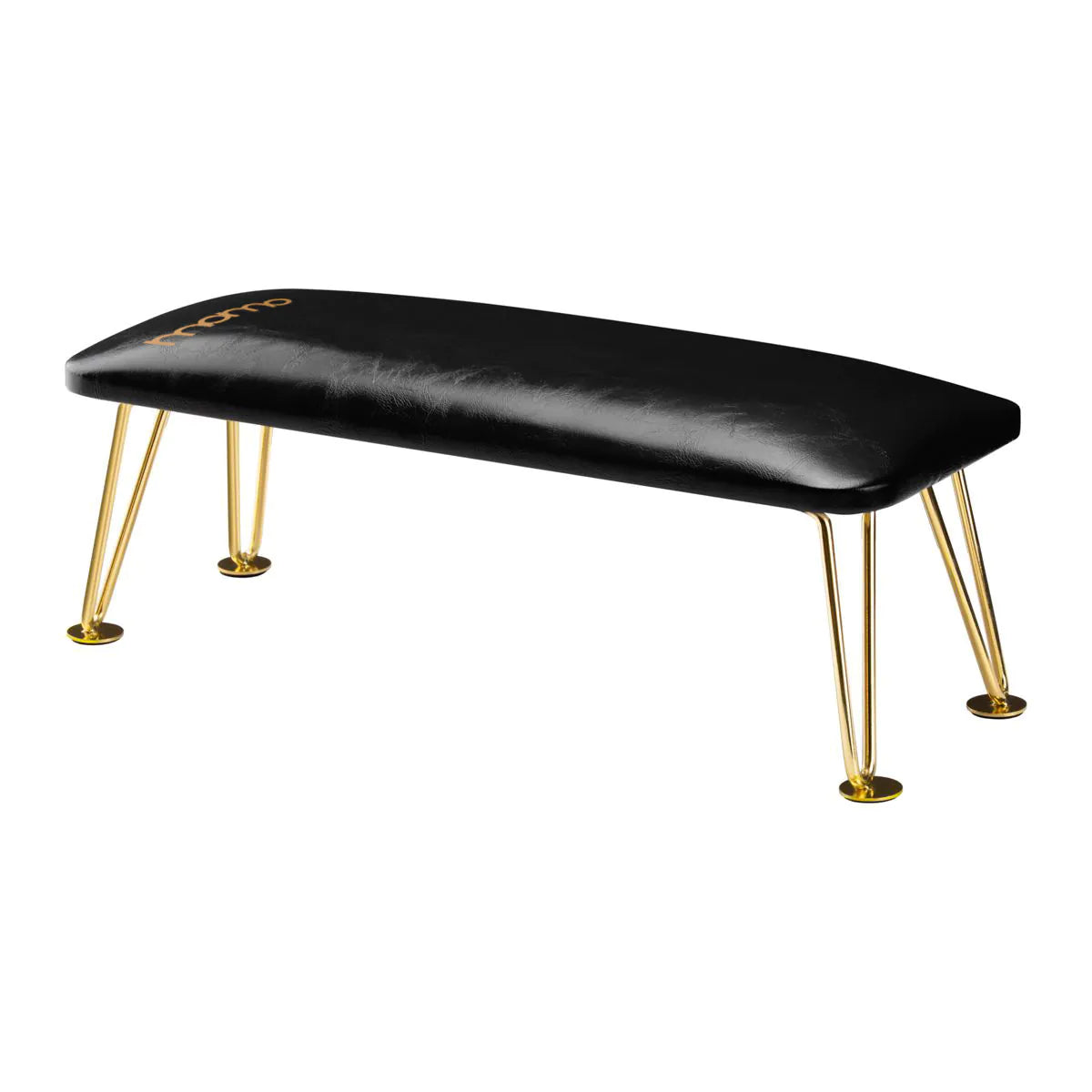 Apoyamanos Profesional para Manicura 6M | Ergonomía Postural, Eco-Piel Superior y Patas de Acero Cromado en Dorado