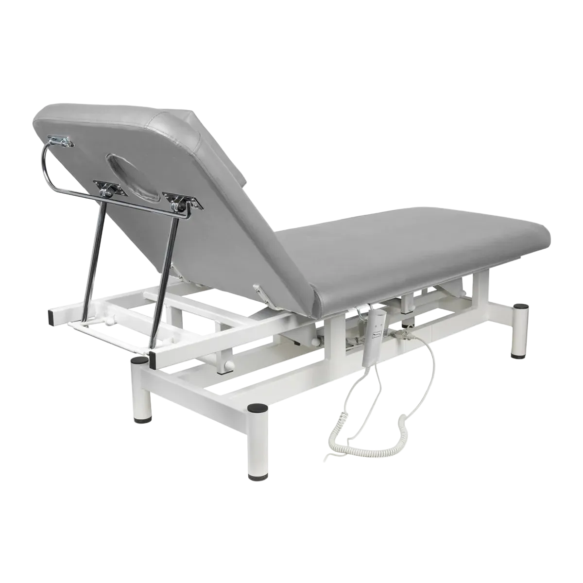 Camilla eléctrica para fisioterapia con agujero facial, color gris