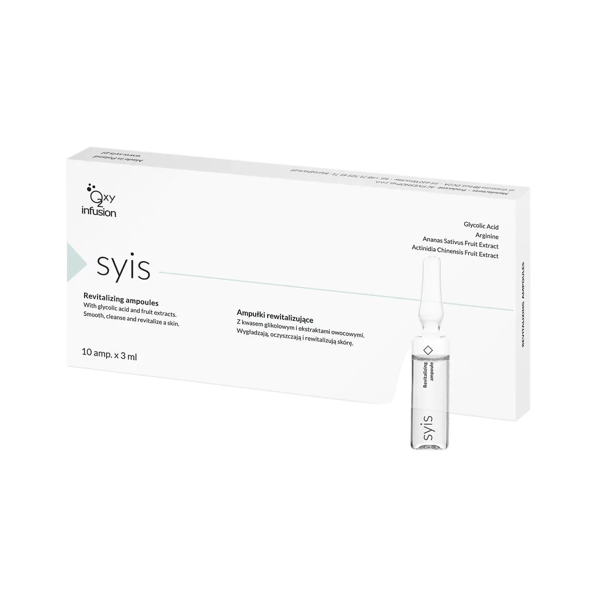 Ampollas revitalizantes con ácido glicólico 10 x 3 ml SYIS