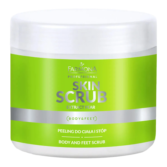 Farmona Skin Scrub – Exfoliante Profesional de Sal y Azúcar "Pear Extract" para Cuerpo y Pies, 500 g