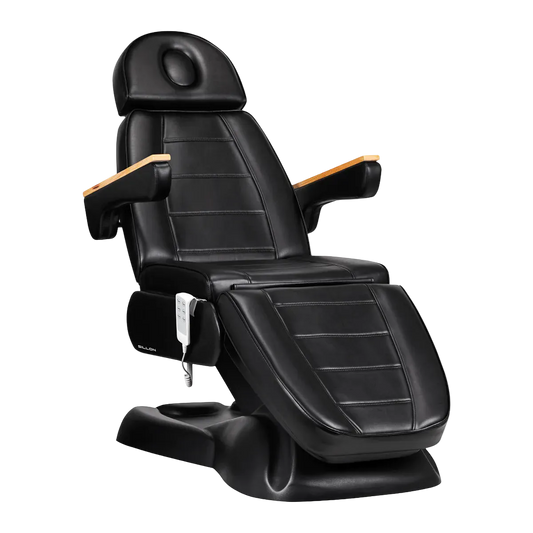 Camilla de Estética Eléctrica de 3 motores, mod.&nbsp;Lux 273B: Máxima Estabilidad, Tapizado Premium Negro y Versatilidad Multiservicio