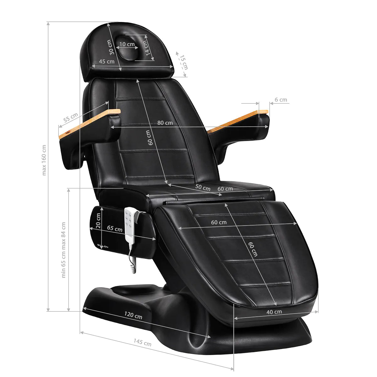 Camilla de estética eléctrica de 3 motores, mod. Lux 273B