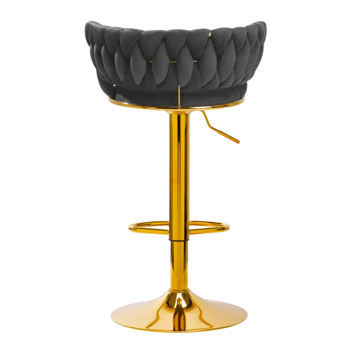 Tabouret haut en velours avec base dorée