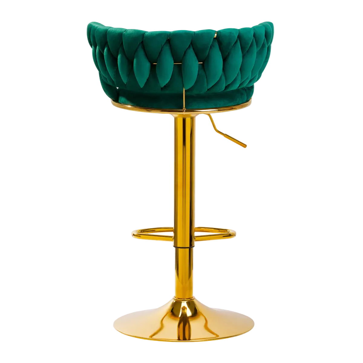 Tabouret haut en velours avec base dorée