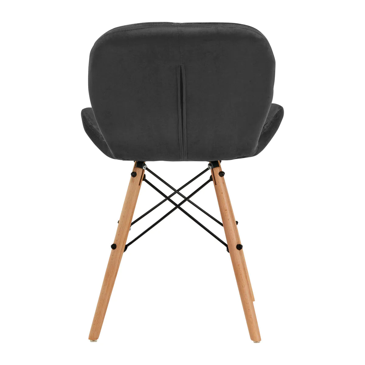 Silla terciopelo con patas de madera y diseño escandinavo