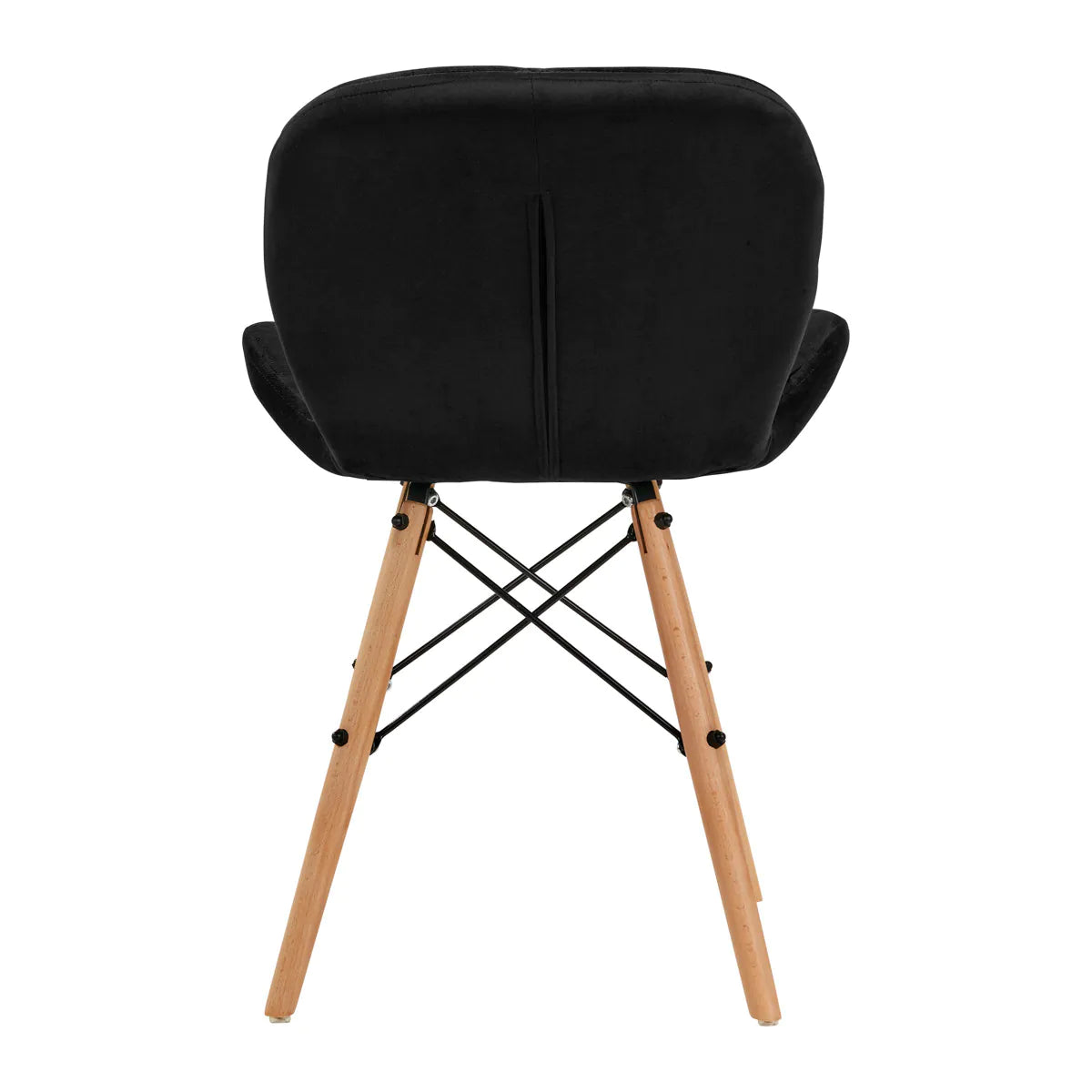 Silla terciopelo con patas de madera y diseño escandinavo