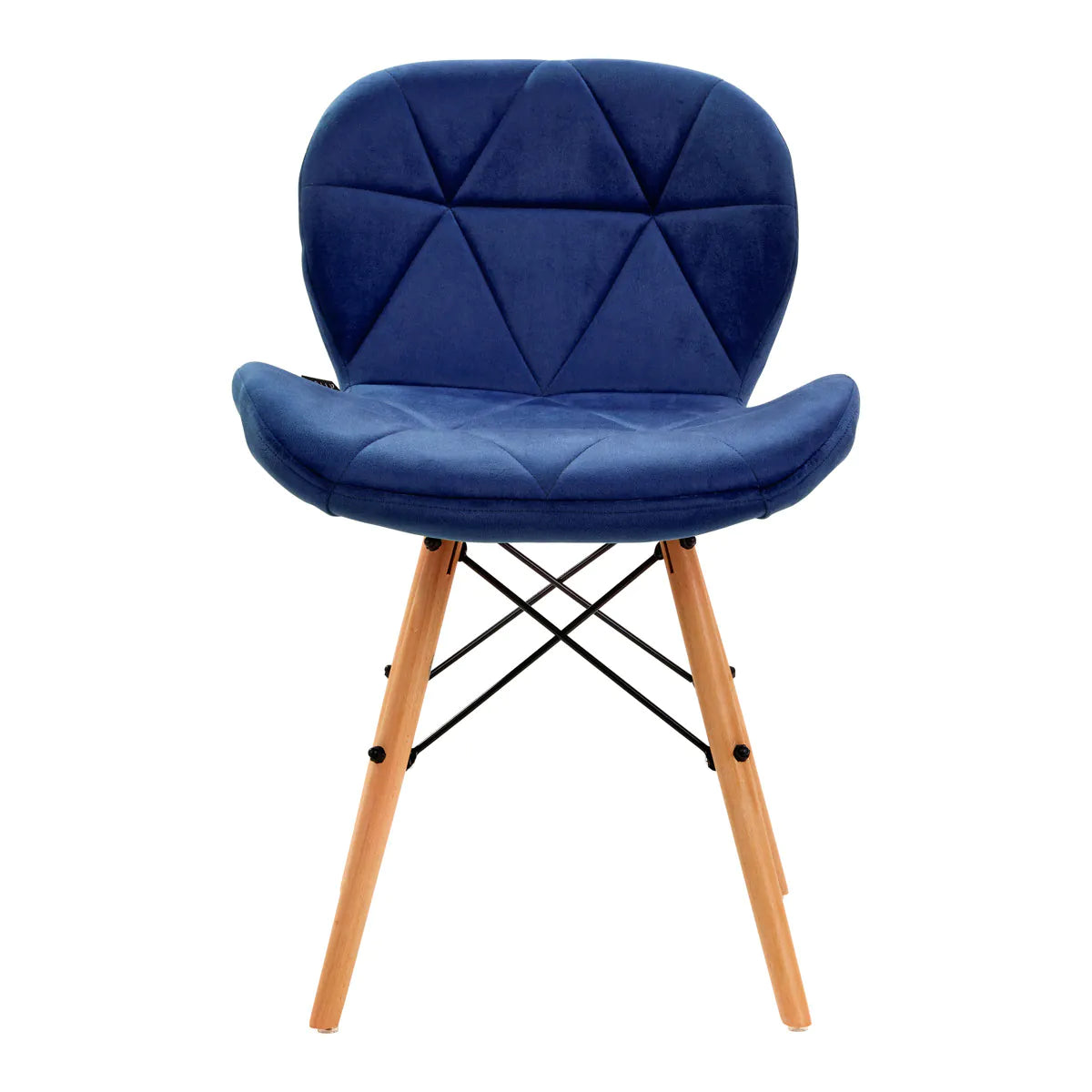 Silla terciopelo con patas de madera y diseño escandinavo