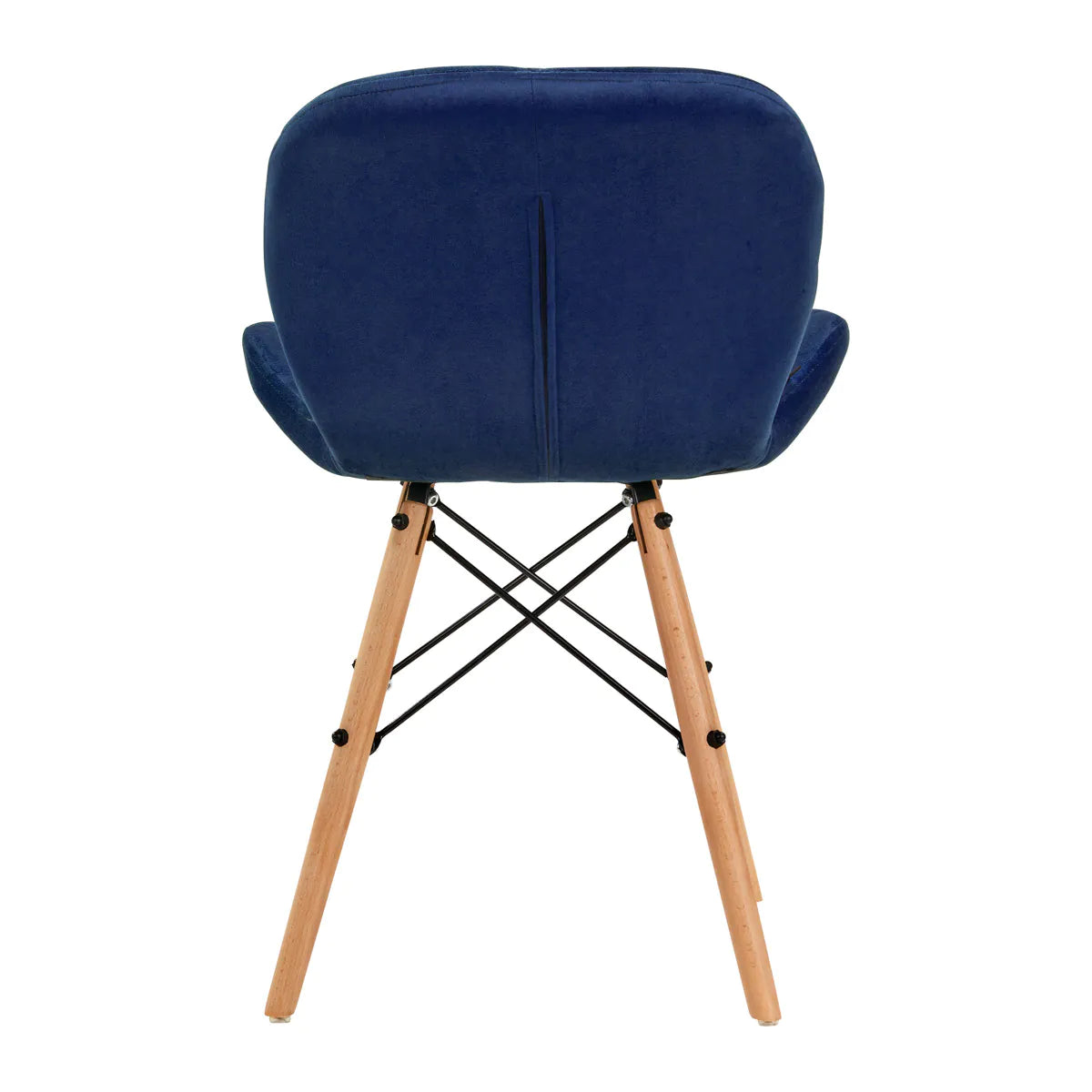 Silla terciopelo con patas de madera y diseño escandinavo