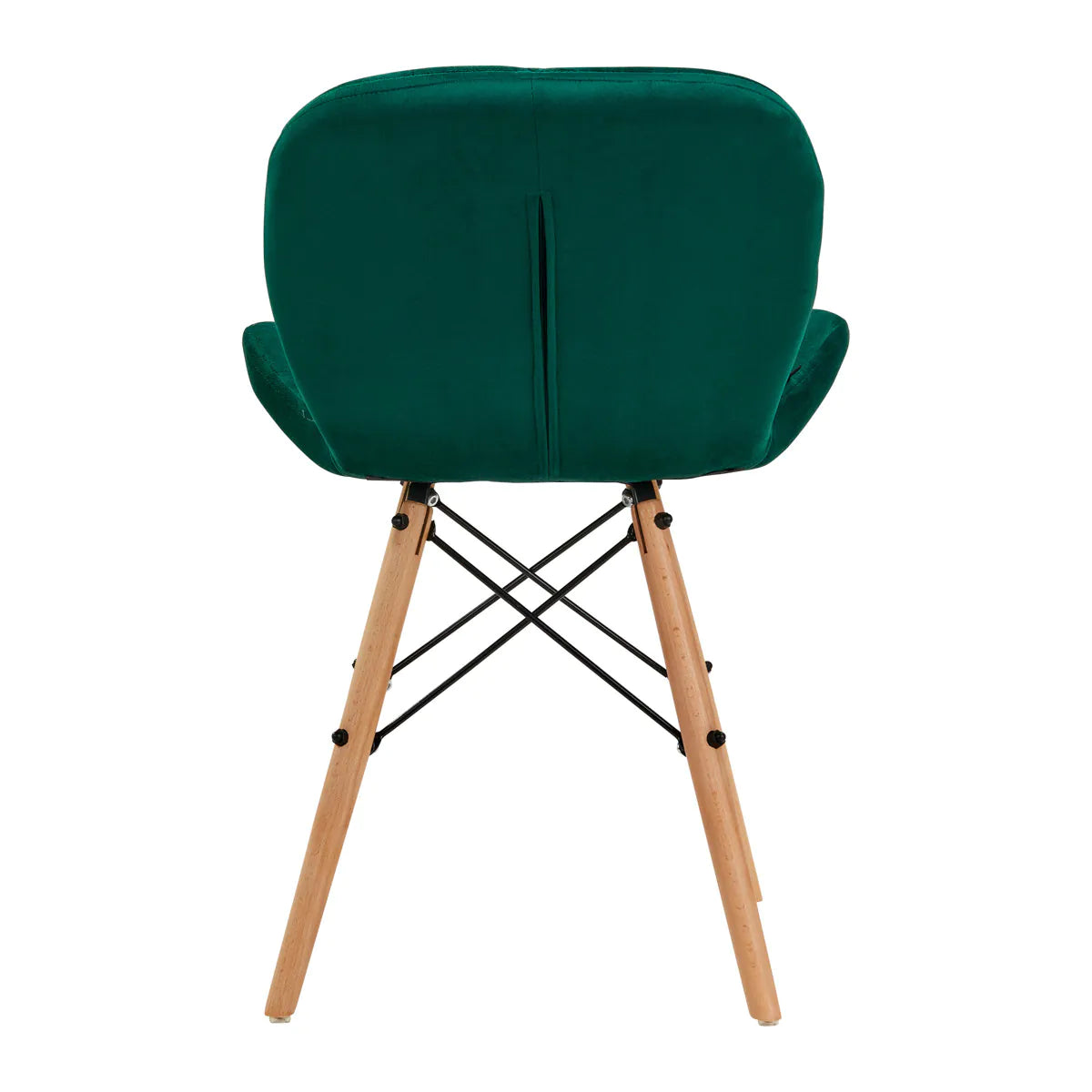 Silla terciopelo con patas de madera y diseño escandinavo