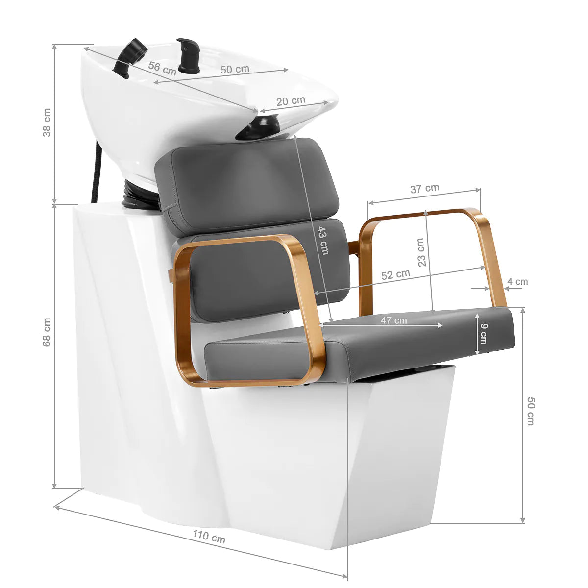 Gabbiano Porto hair wash unit gold gray 
