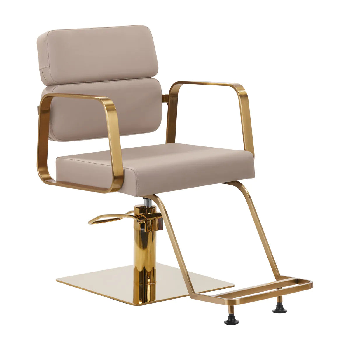 Sillón de peluquería Porto beige y dorado