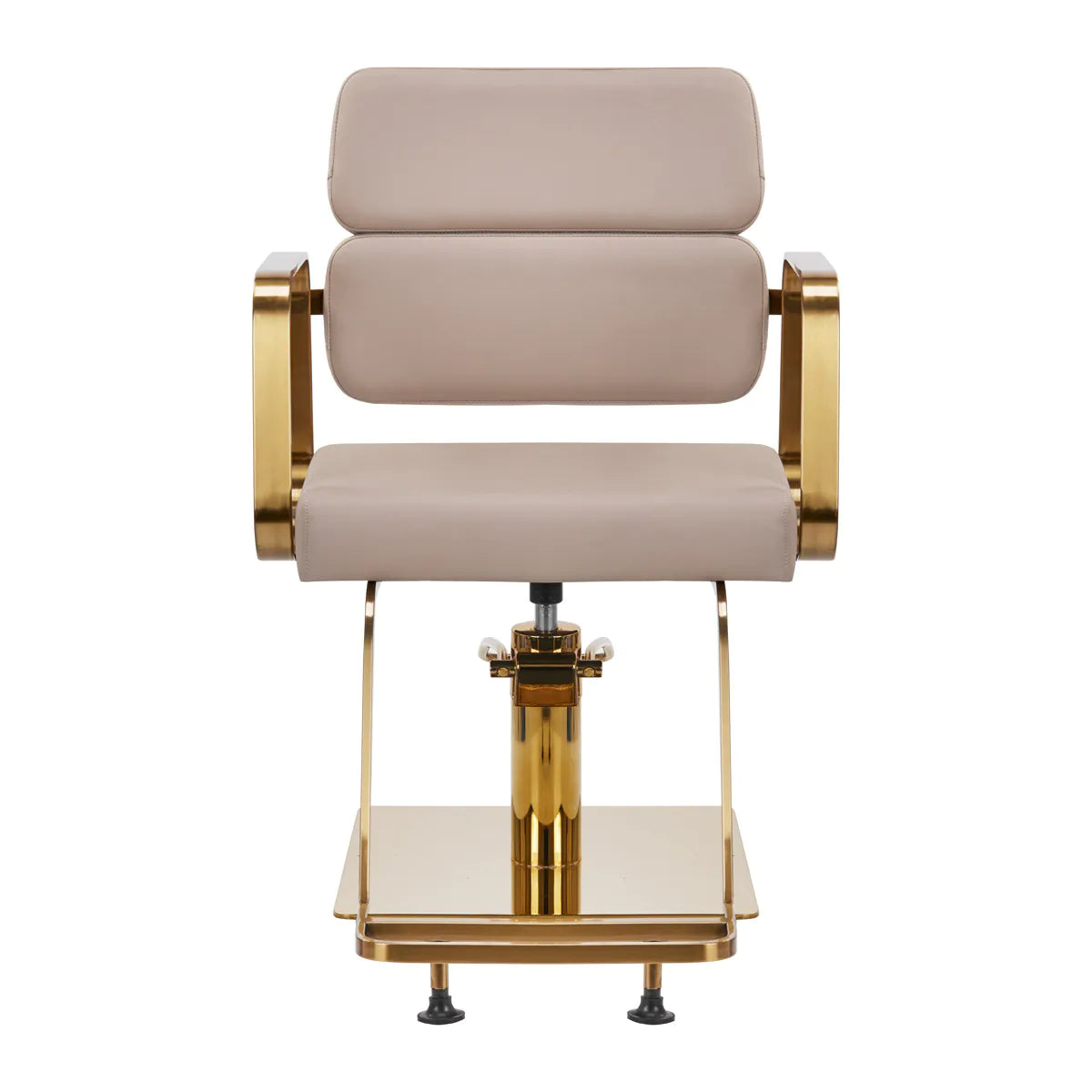 Sillón de peluquería Porto beige y dorado