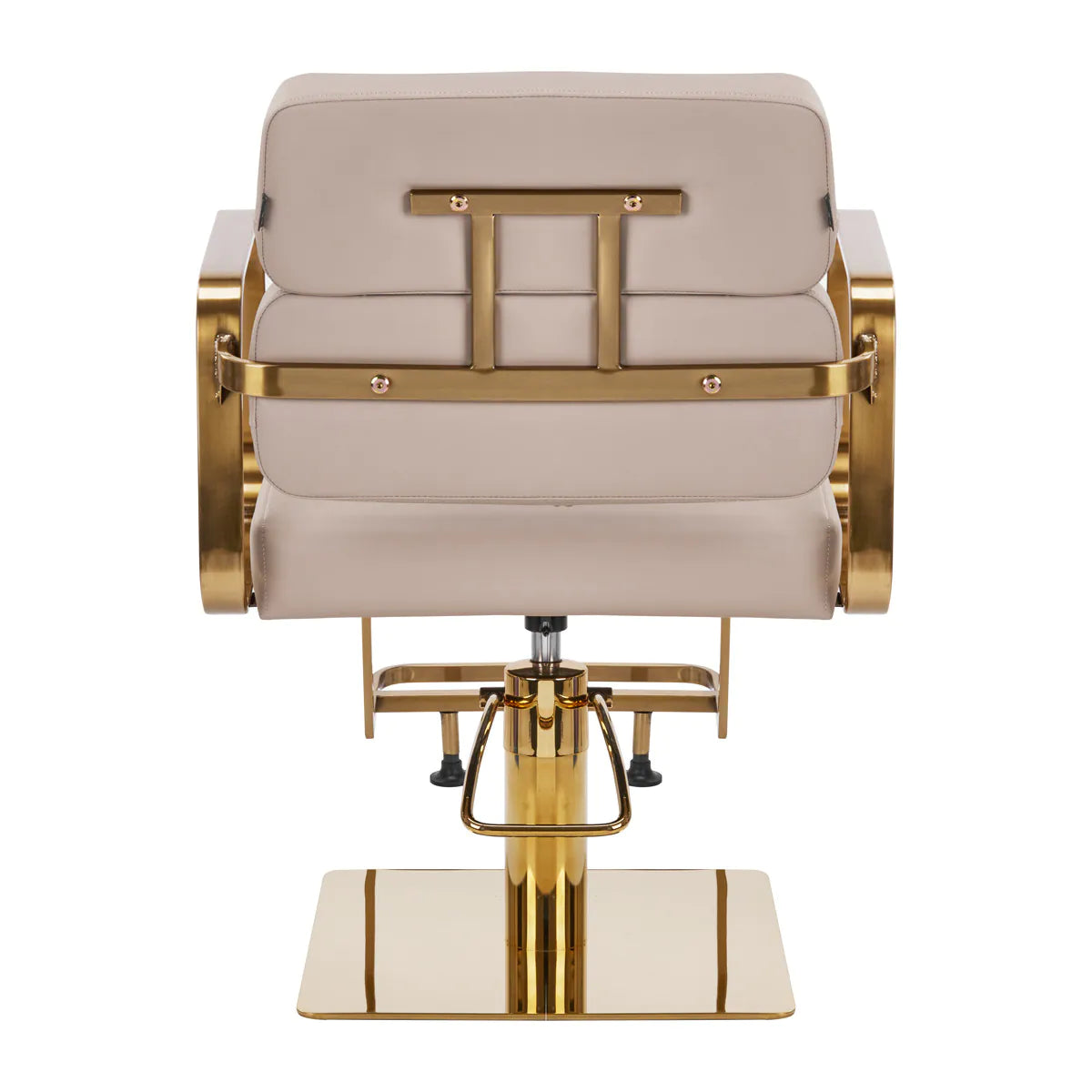 Sillón de peluquería Porto beige y dorado