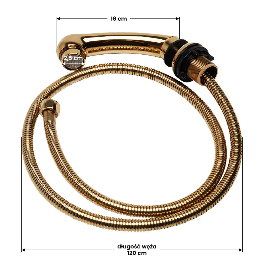 Handset for hairdressing wash unit, small, gold