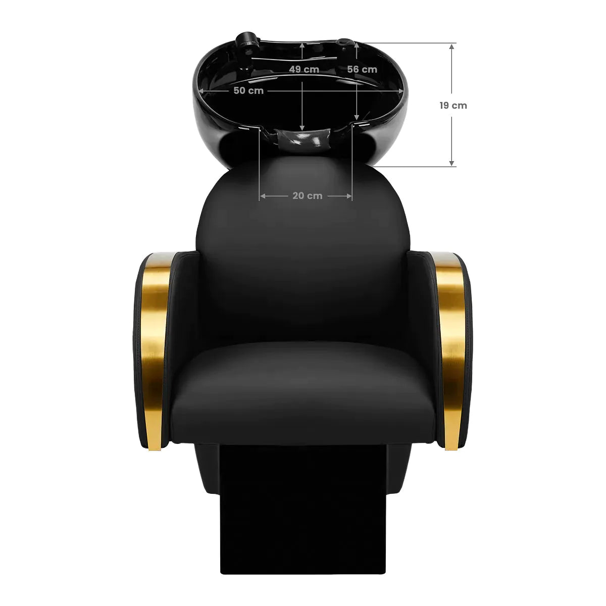 Gabbiano hairdressing wash unit Malaga gold and black 