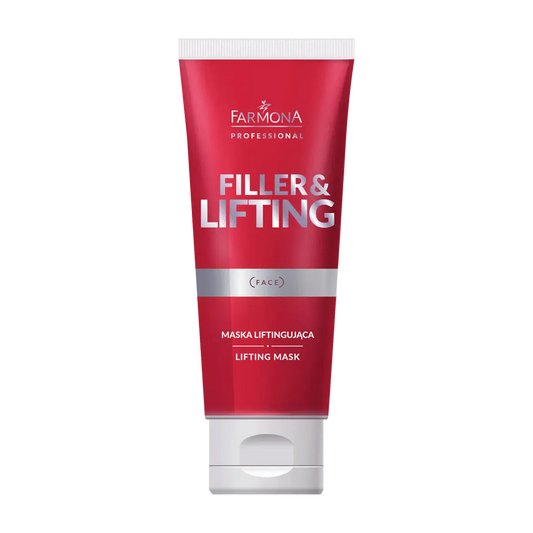 Mascarilla facial reafirmante efecto lifting, 200 ml. Farmona Filler &amp; Lifting Tratamiento de Choque Tensor, Ácido Hialurónico, TENS'UP™, Tripéptidos y Aceite de Macadamia